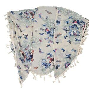 Butterfly Beach Cover Up Women One Size Sheer Bohemian Tassels Swimsuit Coverup